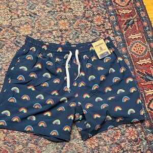 Chubbies Navy Shorts with Rainbow Pattern